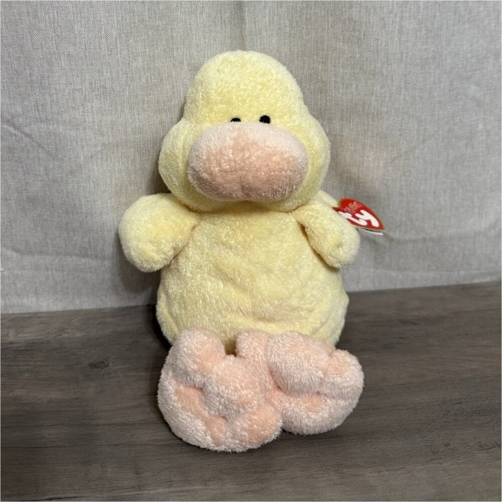 Ty Pluffies Collection Puddles Yellow Duck Plush Beanie Baby 2003